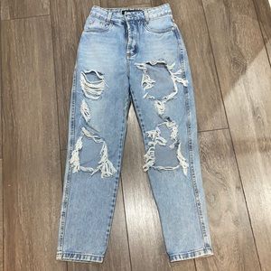 Lerrux High Waisted Ripped Demin Jeans Size 4